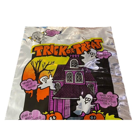 Vintage 90s Foil Trick Or Treat Bag Halloween USPS Postal Service McGruff 15X11" - Picture 2 of 5